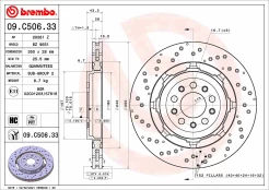 BREMBO 09.C506.33 Brake Disc kaina