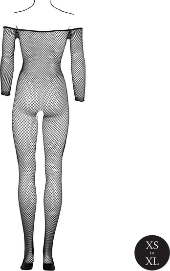 Shots Bodystocking OffShoulder Neck - Fishnet / Open - OS - Juodas