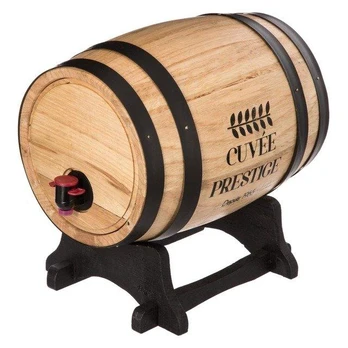 Wine barrel with dispenser, wooden barrel, 5.5 L