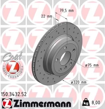 Stabdžių diskas ZIMMERMANN 150.3432.52
