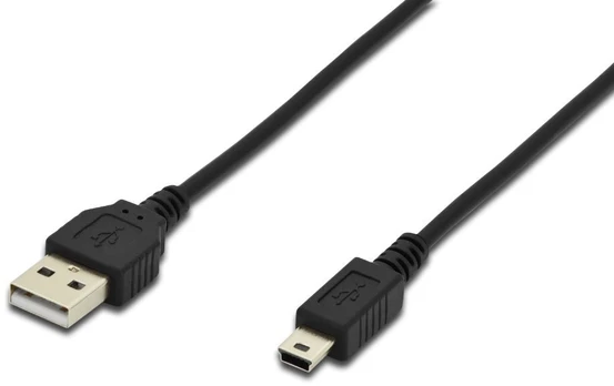 Assmann Electronic ASSMANN USB 2.0 prijungimo kabelis tipas A - mini B 5pin M/M 1.8m USB 2.0 atitinka UL bl