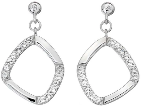 Hot Diamonds Glittering sidabrinis auskarai su Behold DE646 deimantais
