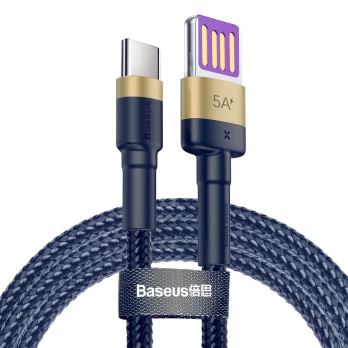 Kabelis Baseus Cafule Hw Quick Charging Data Dvipusis Laidas Type-C 40W 1M Auksinis/Mėlynas