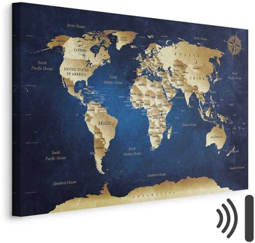 Artgeist Paveikslas - World Map: The Dark Mėlyna Depths
