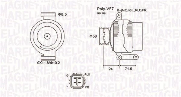 Kintamosios srovės generatorius MAGNETI MARELLI 063731965010