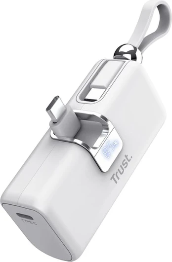 TRUST powerbanka PACTO 5000 PD POCKET, bílá