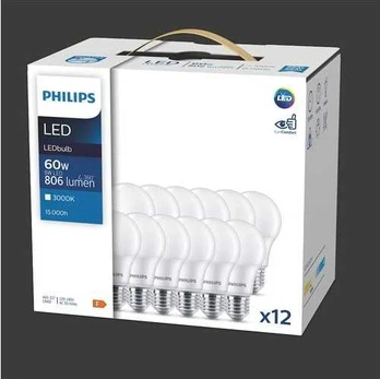 Philips LED standard E27 830 806lm 8W mat 12stk