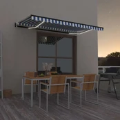 Markizė su led/vėjo jutikliu, mėlyna/balta, 450x350cm kaina