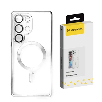 Dėklas Wozinsky Electroplated Case with Magsafe for Samsung Galaxy S25+ - sidabrinis