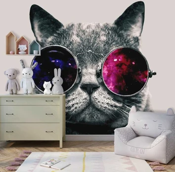 Fototapetai - Katinas su akiniais