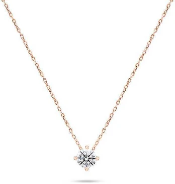 Brilio Silver Minimalist bronze necklace with zircon NCL73R