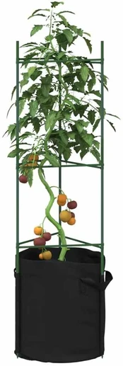 Pomidorų narvas su augalų maišeliu, 2vnt., 116cm, plienas ir PP