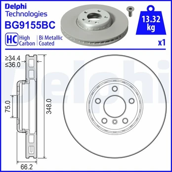 Stabdžių diskas DELPHI BG9155BC