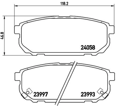Stabdžių trinkelių rinkinys, diskinis stabdys BREMBO P 30 023