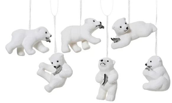 Christmas Tree toy Bear. 8.5 cm. plastikas
