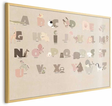 Artgeist Plakatas - rusvai gelsvas Alphabet