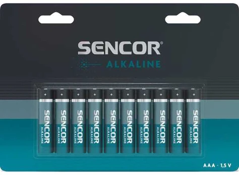 Bateria alkaliczna, AAA, 1.5V, Sencor, blistr, 10-pack