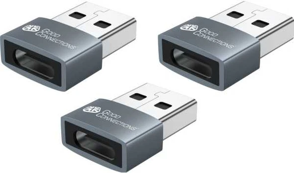 Adapteris USB Good Connections USB-A - USB-C Pilka (USB-AD203-3)