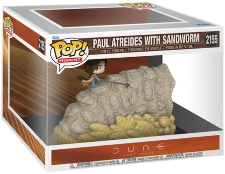 Funko POP figure Dune Part Three Moment Paul Atreides with Sandworm