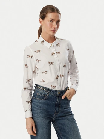 Barbour Marškiniai Brambles LSH1644MI96 Balta Slim Fit