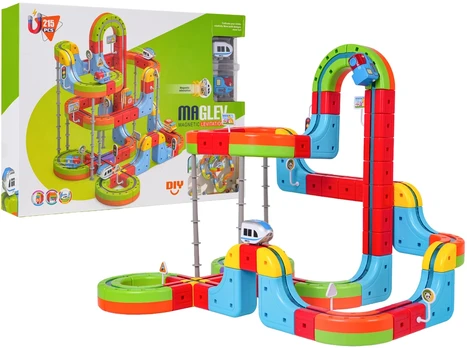 Magnetinis spalvotas traukinys 215 vnt