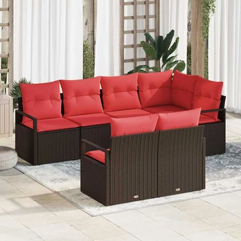 Sofos komplektas 7 pcs Ruda poliratanas