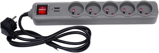 Kraftdele Ilgintuvas su USB lizdais 1,5 m KD4033
