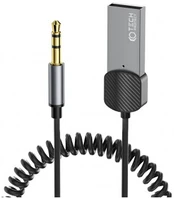 Tech-Protect UltraBoost garso adapterio mini lizdas 3,5 mm (vyriškas) / Bluetooth - pilka