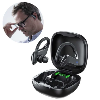 Bluetooth belaidės sportinės ausinės bėgimui, dėvimos ant ausų