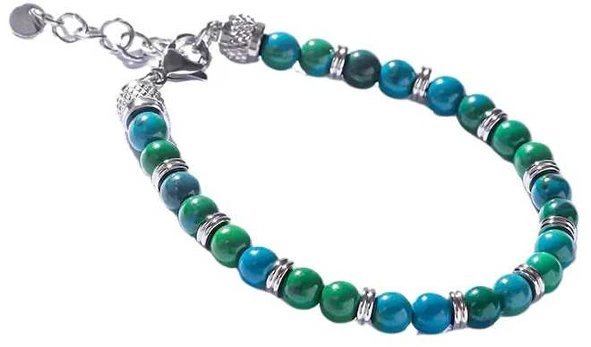 Marc Malone Men´s beaded bracelet with artificial chrysocolla MCGB5014