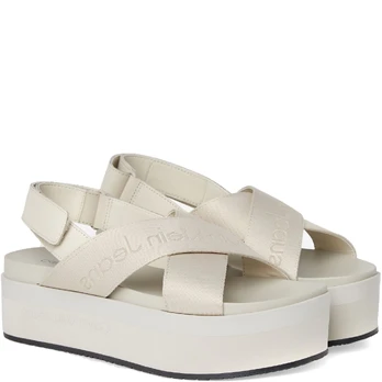 Basutės moterims, Smėlio, Flatform sandal sling