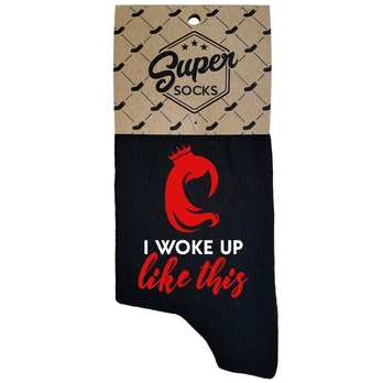 Moteriškos kojinės „I woke up like this“