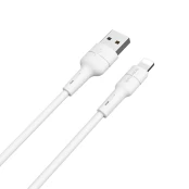 USB kabelis Borofone BX30 Lightning 1.0m silikoninis baltas kaina