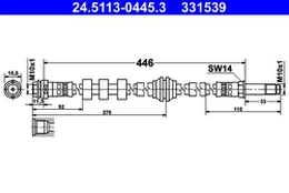 ATE 24.5113-0445.3 Brake hose