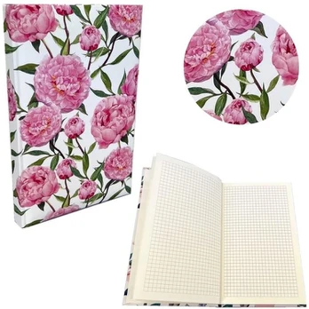 Užrašų knygutė A5 Soft Touch check 90g Peonie - Bee-bee