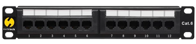NETRACK 104-16 patch panel 10colių 12-jungtys kat. 6 UTP
