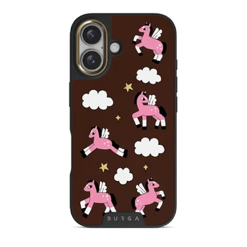 Cloud Hopping - iPhone 16 Case, Elite Dark (MagSafe) / Gold