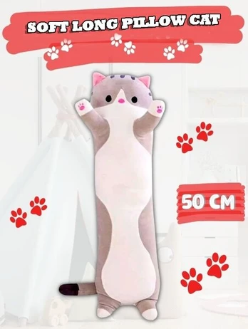 Miela pliušinė katė 50cm, pilka