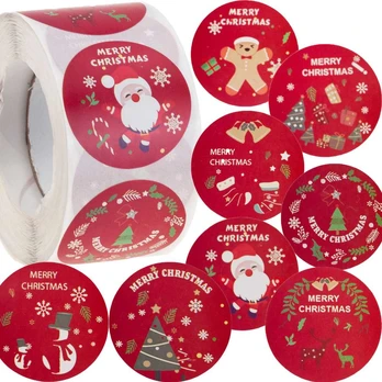 Kalėdiniai lipdukai "Merry Christmas", 500 vnt.