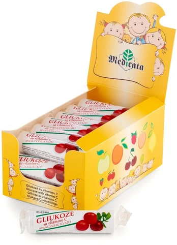 Gliukozė su vitaminu C, spanguolių skonio, N21
