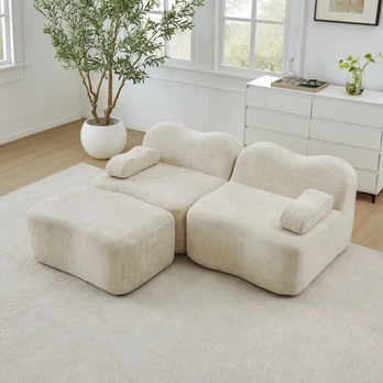 L formos modulinė sofa be rėmo, su taburete, 2 vietų, 1 vnt