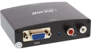 Adapteris AV InLine HDMI - D-Sub (VGA) + Jack 3.5mm juoda (65004)