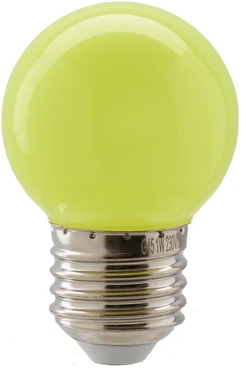 1W LED lemputė, geltona, E27