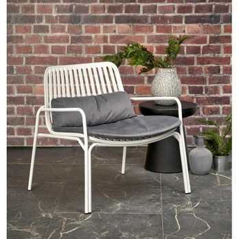 Fotelis Melby, baltas/pilkas, 71 cm x 66 cm x 75 cm