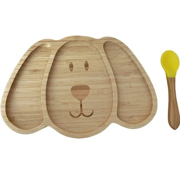 Bambuko lėkštė su siurbtuku Dog TipTip
