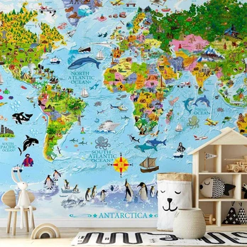Artgeist Fototapetas - World Map for Kids