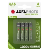 Secomp AgfaPhoto NiMH Akku Micro AAA 900 mAh 4er Pack (70108) kaina