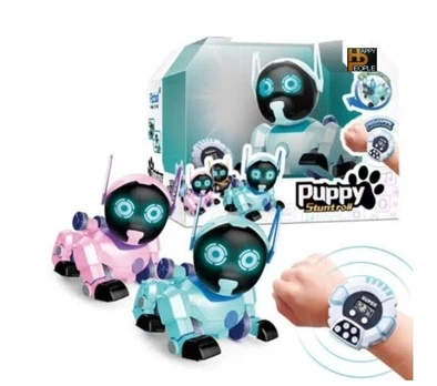 Nuotoliniu būdu valdomas interaktyvus šuo - robotas , rožinis/baltas