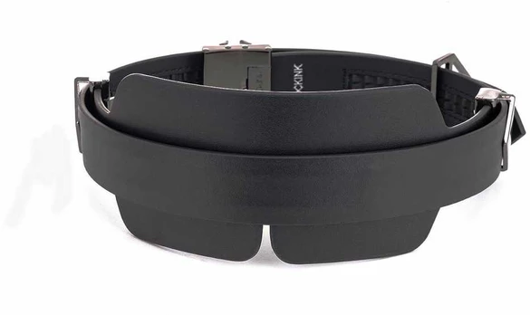 LOCKINK Blindfold Kit Juodas - Adjustable Leather Eye Mask with Buckles