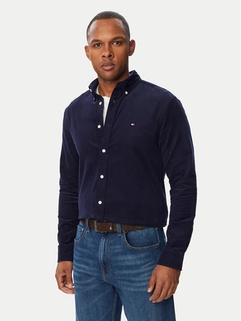 Tommy Hilfiger Marškiniai Solid MW0MW40486 Tamsiai mėlyna Regular Fit